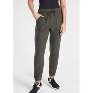 Athleta Womens Farallon Jogger Pants Sz 2 Cotton Stretch Pockets Athleisure Soft